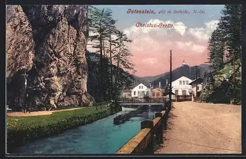 AK Gutenstein, Christus-Grotte mit Brücke