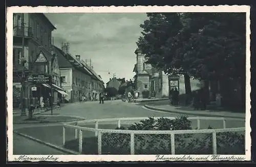 AK Mürzzuschlag, Johannesplatz & Wienerstrasse