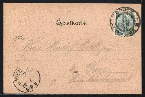 AK Bruck a. M., Teilansicht mit Brücke