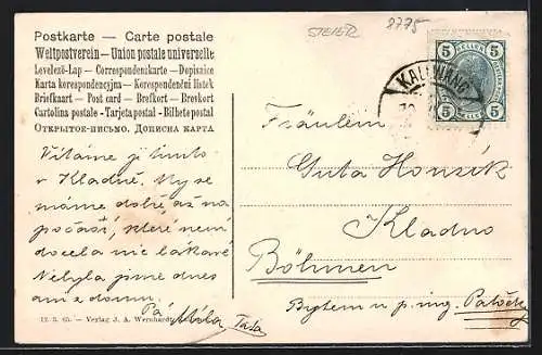 AK Kallwang, Ortsansicht mit der Waidmannsruhe