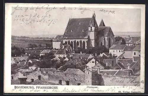 AK Eggenburg, Blick auf Pfarrkirche und Reckturm