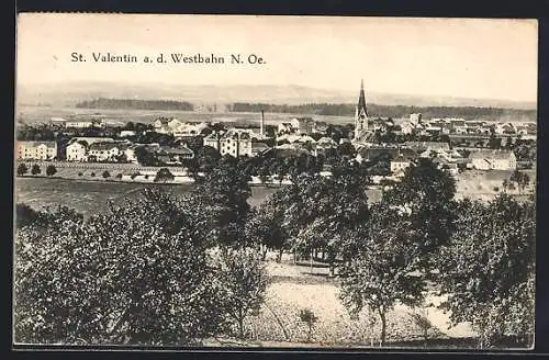 AK St. Valentin a.d. Westbahn, Blick auf den Ort