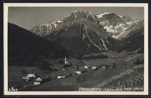 AK Obernberg, Ortsansicht mit Gasthof, Blick gegen Tribulaun