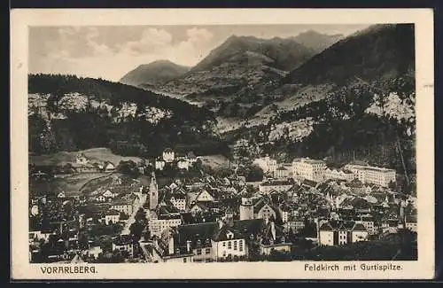 AK Feldkirch, Gesamtansicht mit Gurtisspitze