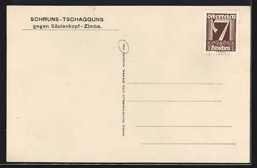 AK Schruns-Tschagguns, Panorama gegen Säulenkopf-Zimba