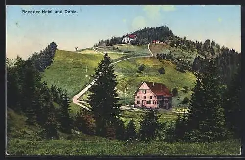 AK Bregenz, Pfänder Hotel und Gasthaus Dohle aus der Vogelschau