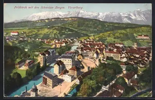 AK Feldkirch, Totale mit den Schweizer Bergen