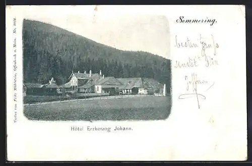 AK Semmering, Hotel Erzherzog Johann mit Umgebung