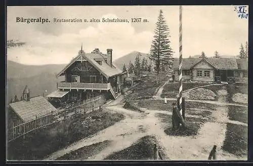 AK Bürgeralpe, Restauration und altes Schutzhaus