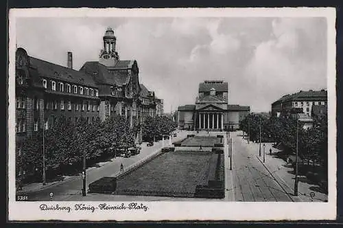 AK Duisburg, Strassenblick auf den König-Heinrich-Platz