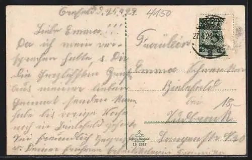 AK Crefeld, Neusserstrasse mit Geschäften