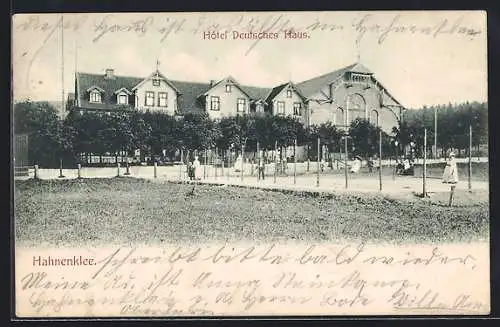 AK Hahnenklee, Hotel Deutsches Haus mit Tennisplatz