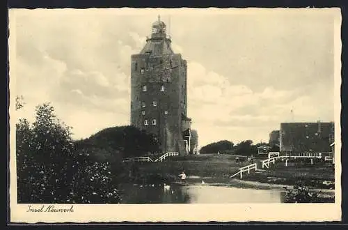 AK Hamburg-Insel Neuwerk, Blick auf den Turm