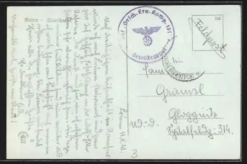 AK Brünn / Brno, Ansicht vom Landestheater