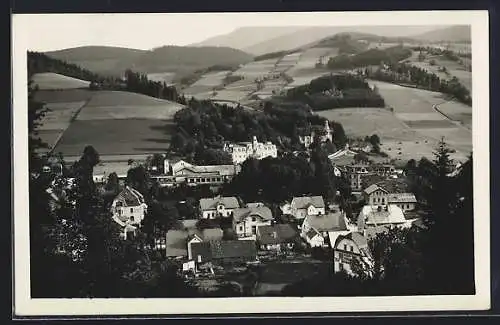 AK Nieder Lindewiese, Ortsansicht aus der Vogelschau