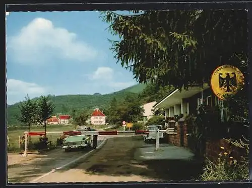 AK St. Germanshof, Grenzkontrollpunkt, Gaststätte an der deutsch-französischen Grenze, Bes. E. Schoof und Frau