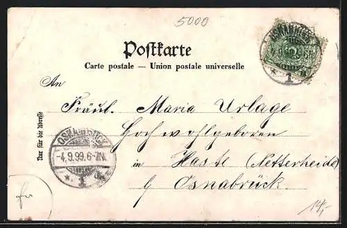 Lithographie Köln, Eisenbahn Brücke, Hahnenthor, Dom