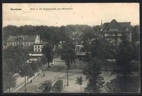 AK Hamburg-Wandsbek, Blick in die Goethestrasse vom Marktplatz