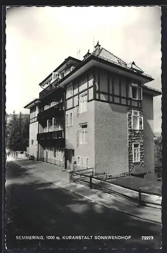 Foto-AK Semmering, Ansicht von der Kuranstalt Sonnwendehof