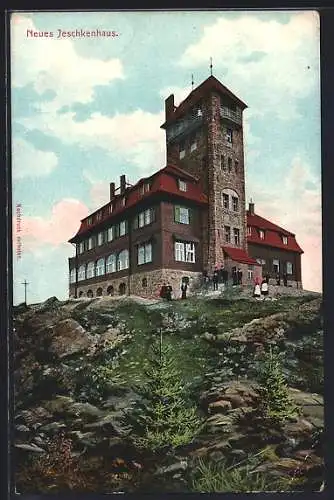 AK Reichenberg / Liberec, Neues Jeschkenhaus auf der Jeschkenkoppe