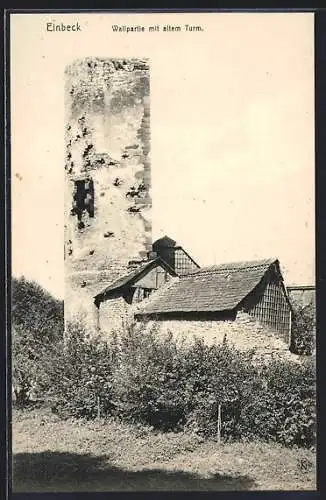 AK Einbeck, Wallpartie mit altem Turm