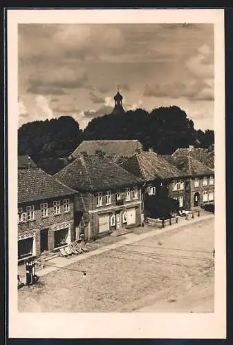 AK Oldenburg i. Holst., Der Marktplatz aus der Vogelschau