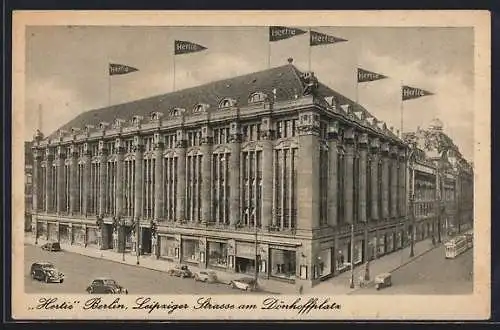 AK Berlin, Hertie Waren- und Kaufhaus G.m.b.H. in der Leipziger Strasse am Dönhoffplatz