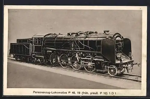 AK Personenzug-Lokomotive P 46. 19, Eisenbahn