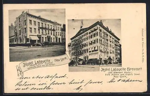 AK New York, Hotel Lafayette, University Place and 9th Street, Hotel Lafayette-Brevoort, 5th Avenue and 8th Street