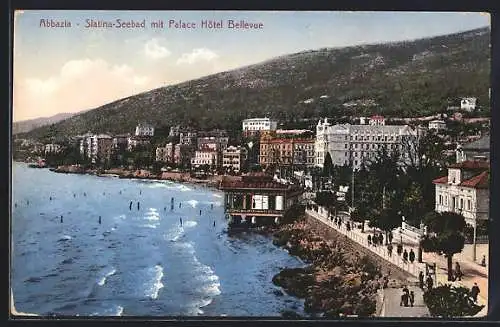 AK Abbazia, Slatina-Seebad mit Palace Hôtel Bellevue