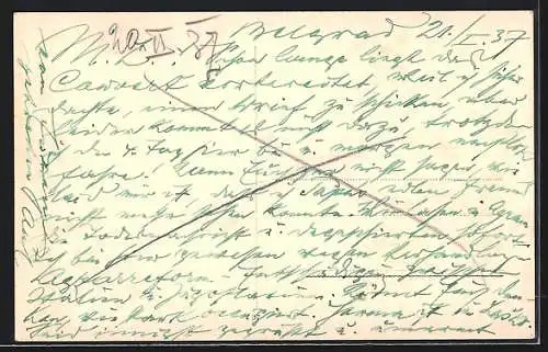 AK Belgrad, Terrase sur la Kalémégdan, vue sur la Save