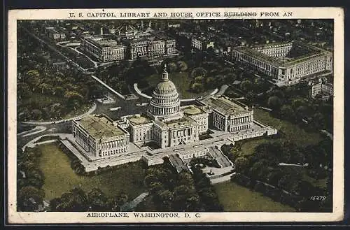 AK Washington D.C., U.S. Capitol, Library, House Office Building, Fliegeraufnahme