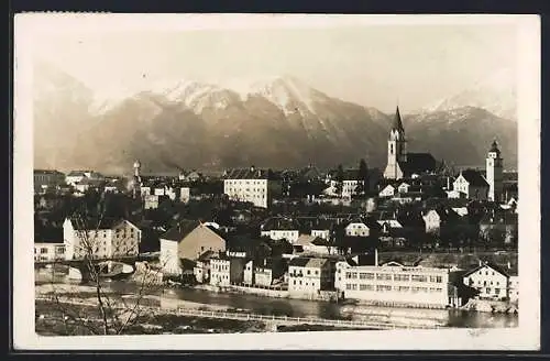 AK Kranj, Teilansicht mit Bergpanorama