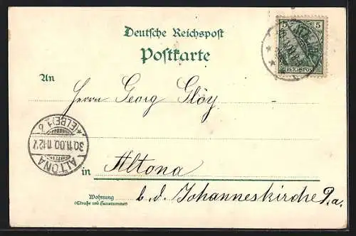Lithographie Itzehoe, Gasthaus Eichthal, Victoria-Strasse