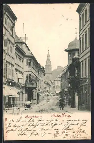AK Heidelberg / Neckar, Hauptstrasse mit Geschäften