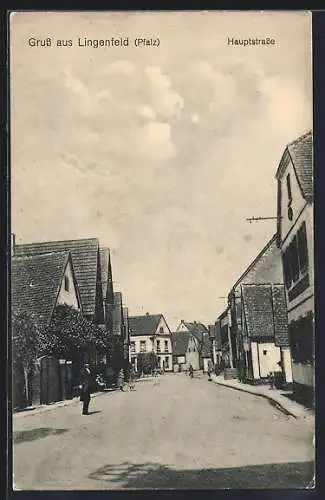 AK Lingenfeld /Pfalz, Hauptstrasse mit Anwohnern