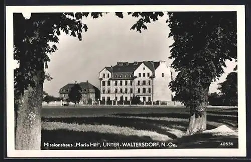 AK Unter-Waltersdorf /N.-Oe., Missionshaus Maria Hilf vom Weg aus