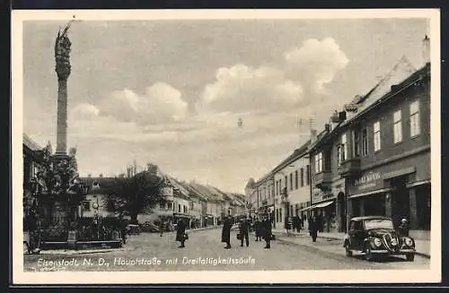 AK Eisenstadt N. D., Hauptstrasse mit Dreifaltigkeitssäule