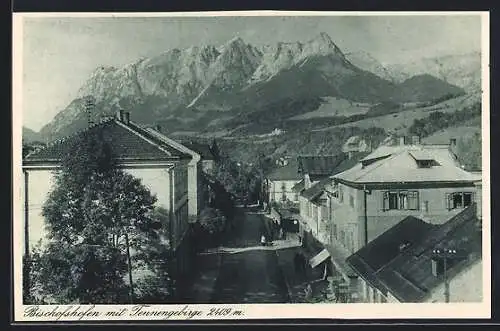 AK Bischofshofen, Ansicht mit dem Tennengebirge