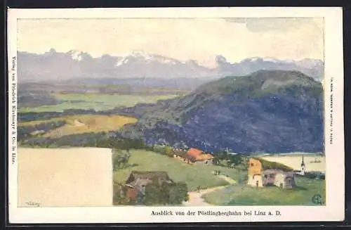 AK Linz a.d. Donau, Ausblick von der Pöstlingbergbahn