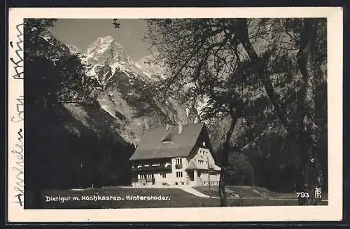 AK Hinterstoder, Gasthof Dietlgut mit Hochkasten, Inh. Franz Bachleitner