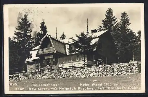 AK Grünbach a. Sch., Hotel Hubertushaus von Heinrich Puschner