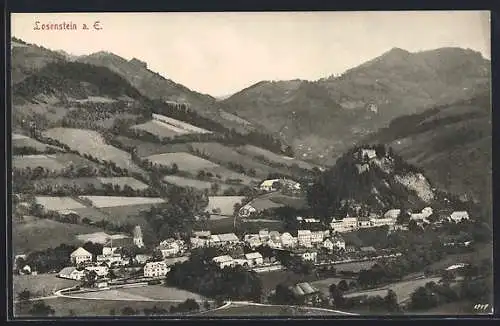 AK Losenstein a. E., Teilansicht mit Ruine