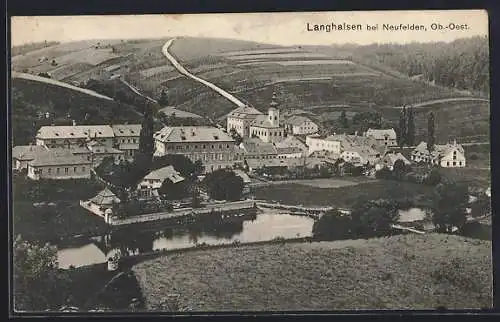 AK Langhalsen bei Neufelden, Teilansicht mit Kirche