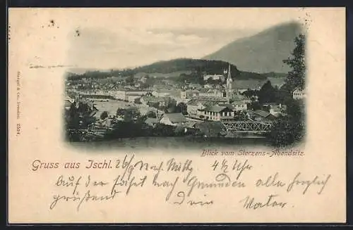 AK Ischl, Blick zum Ort vom Sterzens-Abendsitz