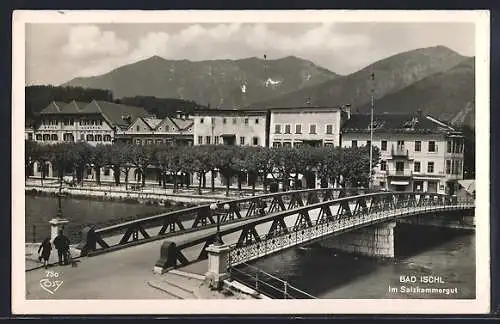 AK Bad Ischl, Ortsansicht mit Brücke