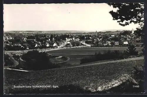 AK Kobersdorf /Bgld., Ansicht vom Feld aus