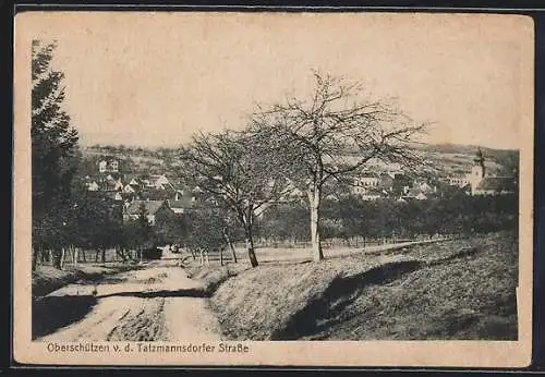 AK Oberschützen, Ortsansicht von der Tatzmannsdorfer Strasse