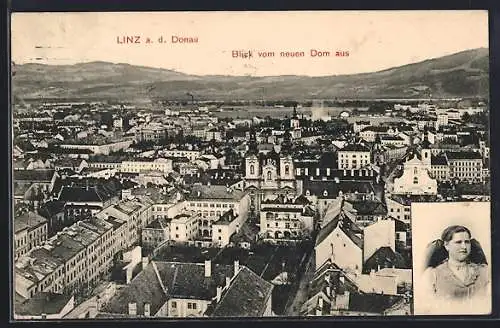 AK Linz a. d. Donau, Blick vom neuen Dom aus