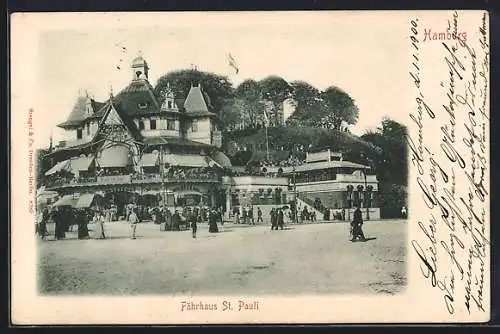 AK Hamburg-St.Pauli, Fährhaus St. Pauli von der Strasse aus